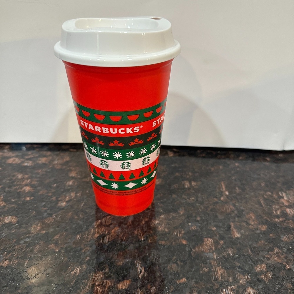 Starbucks 2013 Red Holiday Christmas Sweater Tumbler Cup 16oz with Lid